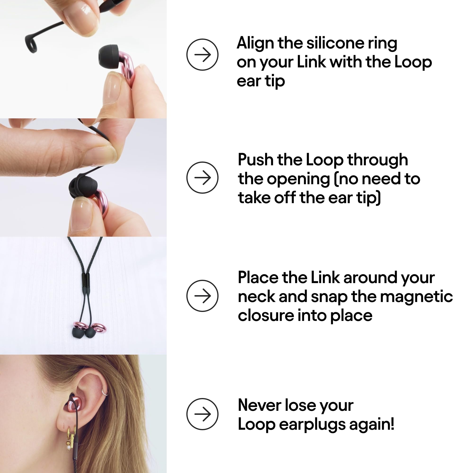 Foto 7 | Cable De Conexión De Seguridad Loop Link Para Tapones Auditivos Loop, Color Lila - Venta Internacional.
