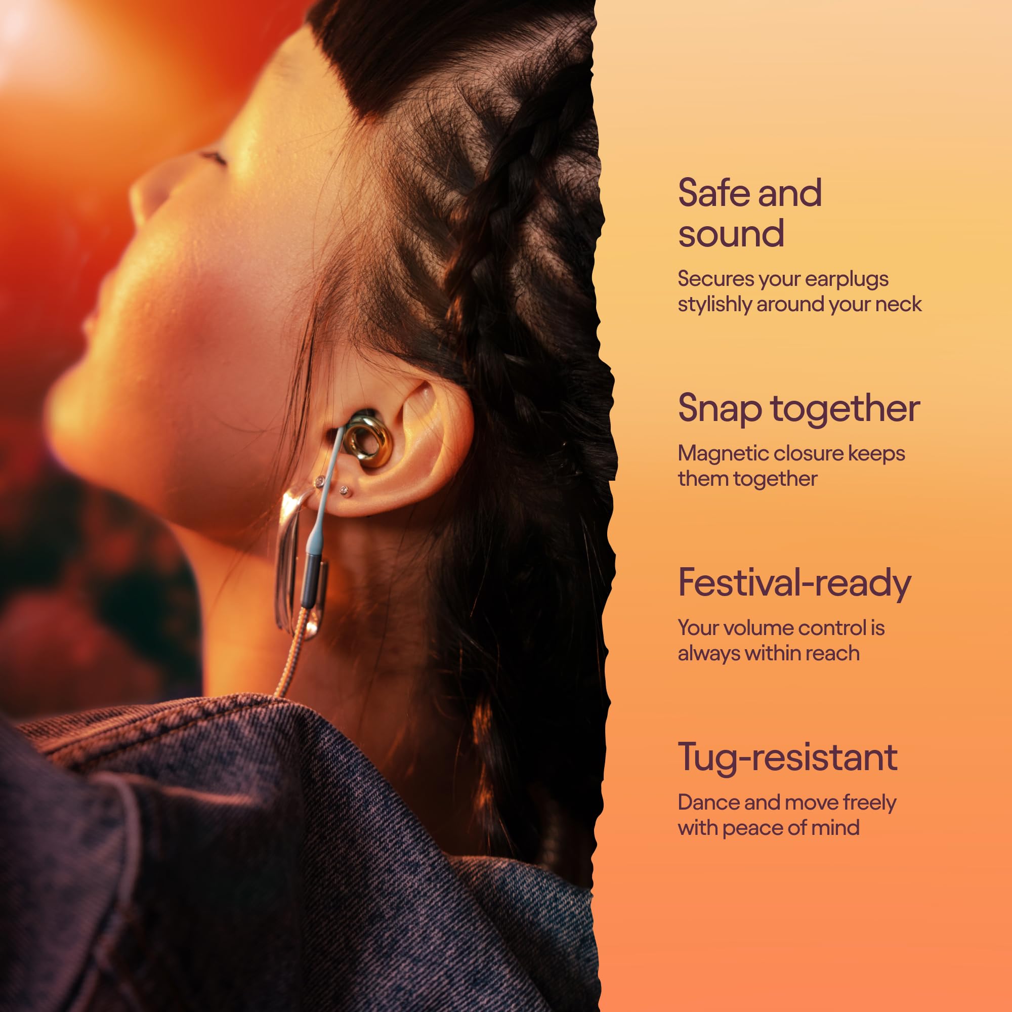 Foto 2 | Conector De Seguridad Cord Loop X Coachella Link Para Tapones Auditivos - Venta Internacional.