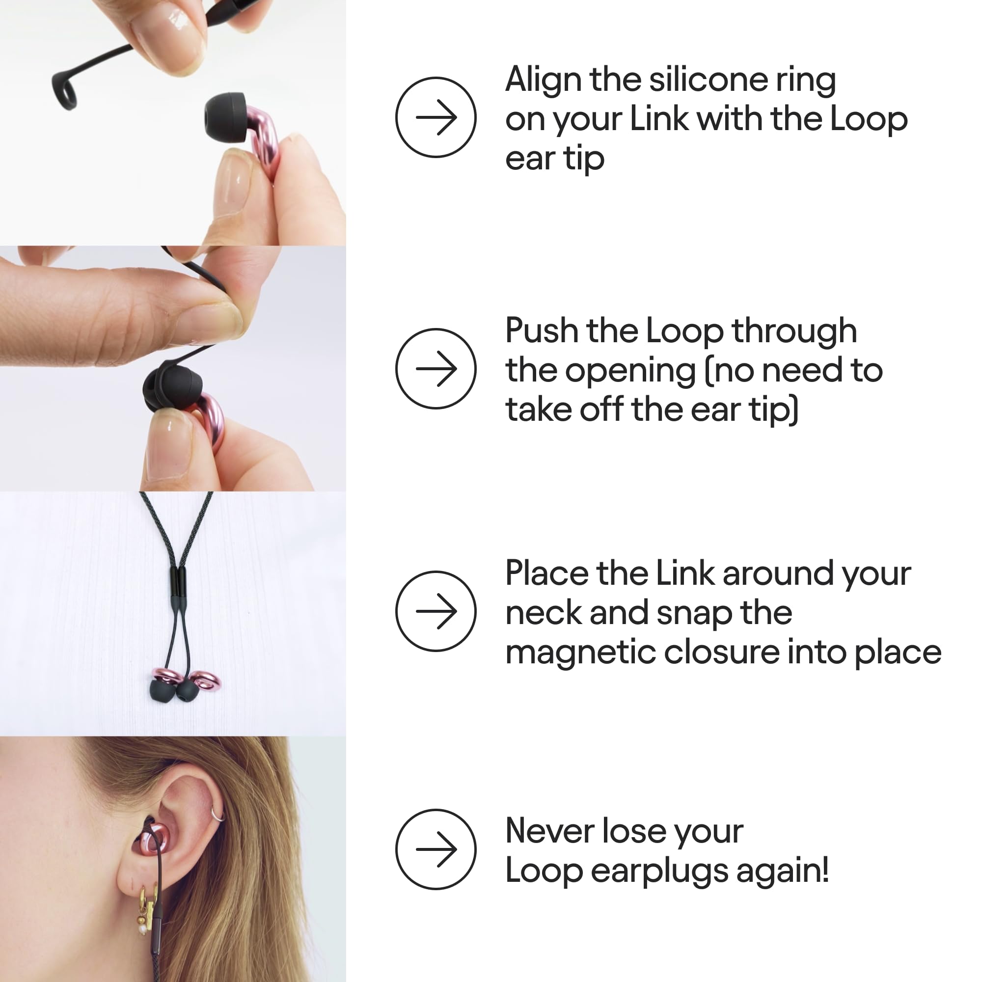 Foto 8 pulgar | Conector De Seguridad Cord Loop Link Para Tapones Auditivos Loop - Venta Internacional.