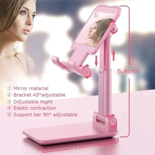 Foto 6 pulgar | Soporte para Celular de Escritorio Ele-gate Hold45 Rosa