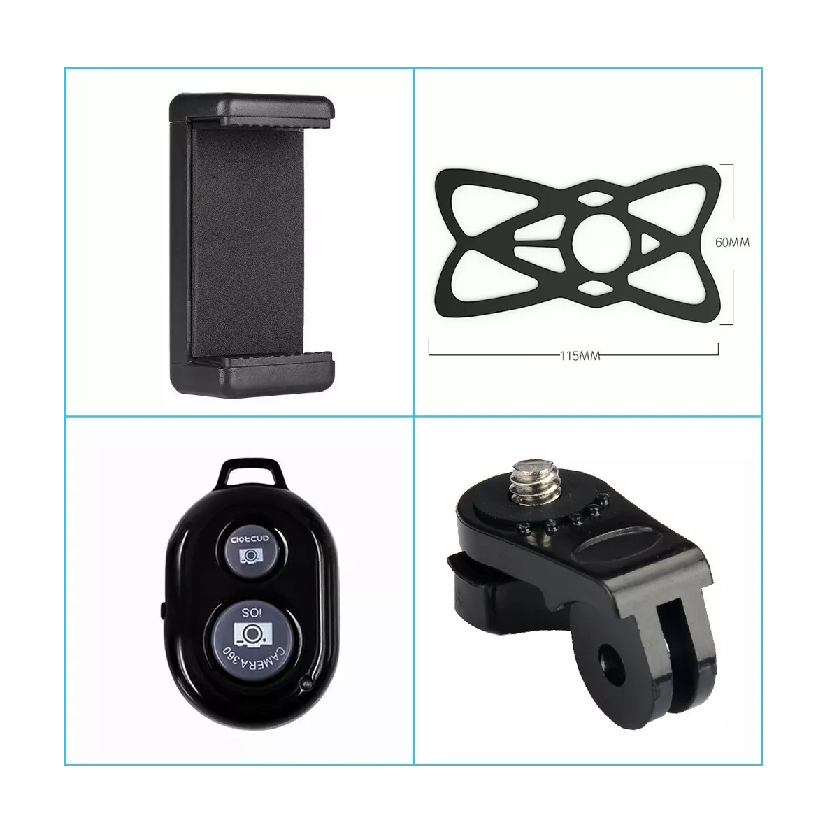 Foto 4 pulgar | Base Soporte Casco Eo Safe Imports Esi-7727 para Celular Motocicleta + Control Remoto Negro