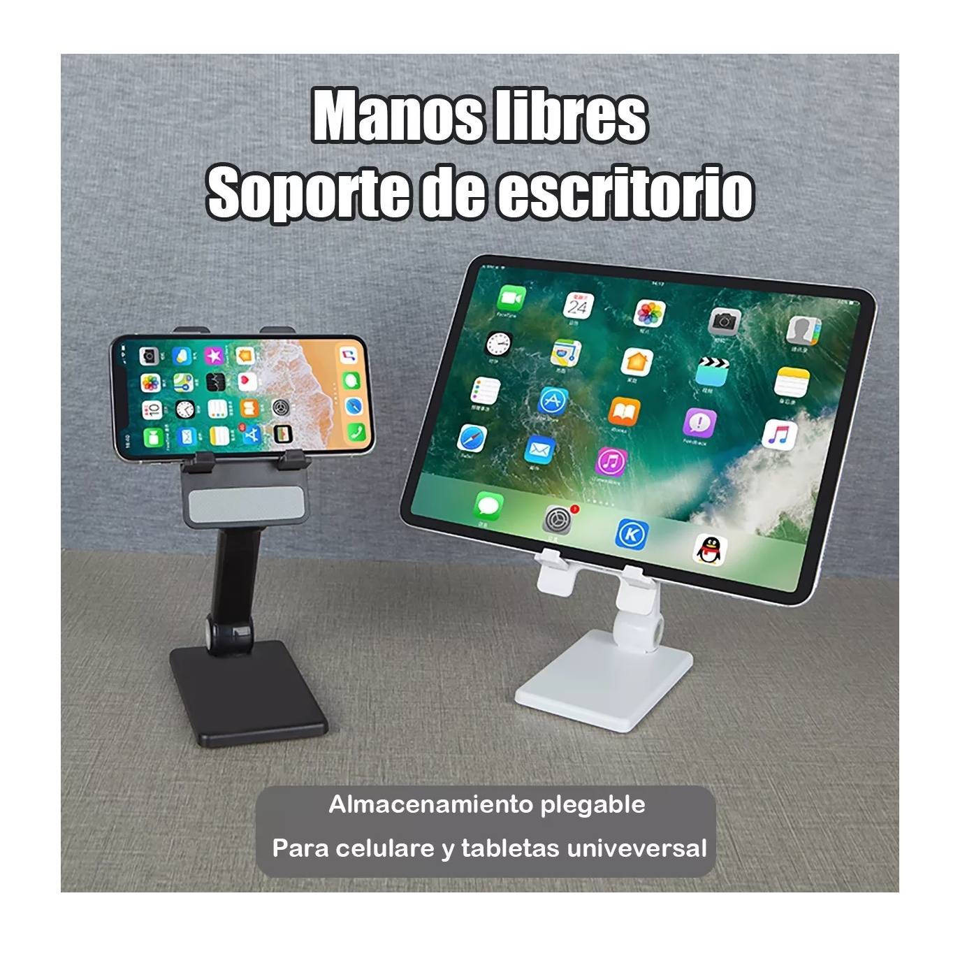 Foto 5 pulgar | Soporte de Escritorio Belug Blanco Plegable para Celular