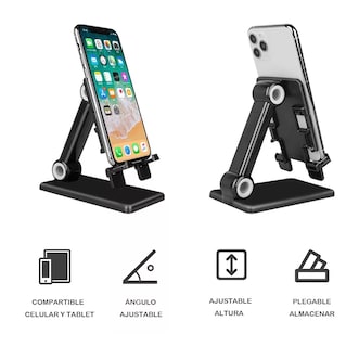 Foto 2 | Soporte de Escritorio BELUG para Celular Plegable y Ajustable Negro