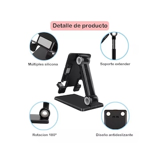Foto 3 | Soporte de Escritorio BELUG para Celular Plegable y Ajustable Negro