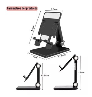 Foto 4 | Soporte de Escritorio BELUG para Celular Plegable y Ajustable Negro
