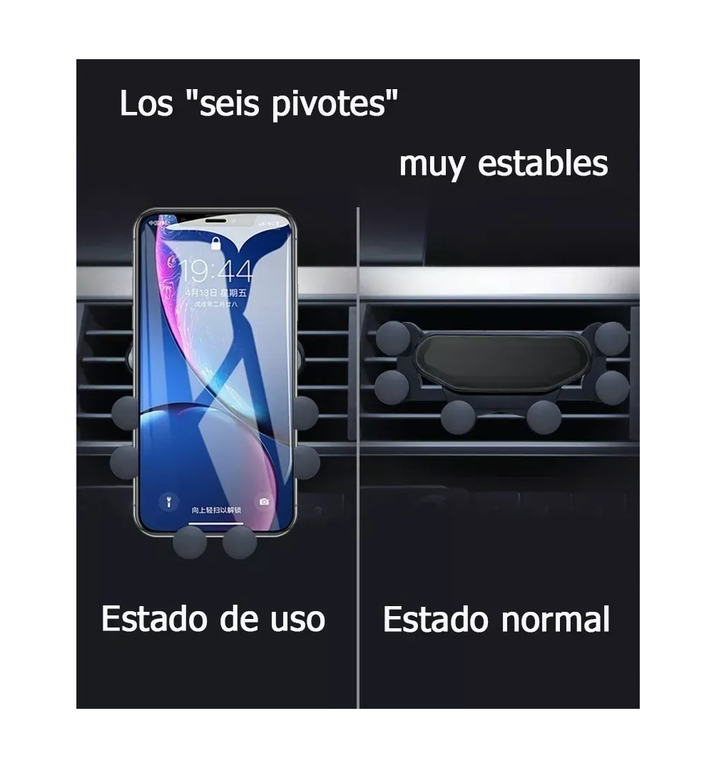 Foto 5 pulgar | Base Porta Celular Auto Soporte Gps Negro