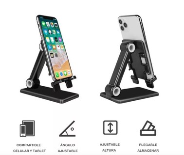Foto 2 | Soporte de Escritorio para Celular Negro Plegable