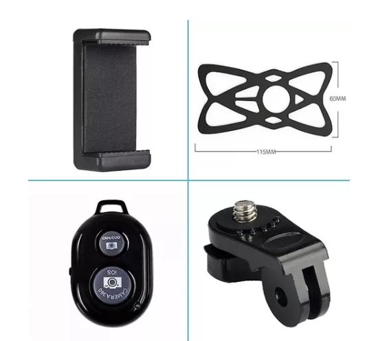 Foto 4 pulgar | Base Soporte Casco Para Celular Motocicleta +control Remoto