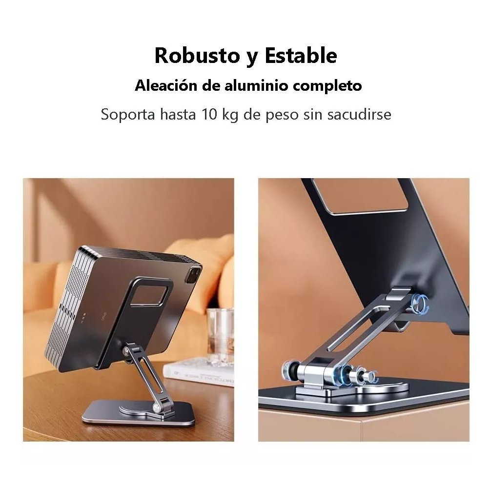 Foto 5 pulgar | Soporte Base Para Tableta Y Celulares con Rotación 360 de Aluminio Negro