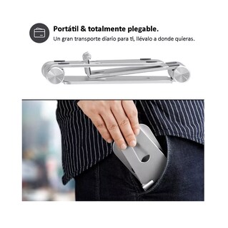 Foto 3 | Soporte Base Para Tableta Y Celulares De Escritorio Aluminio Plata