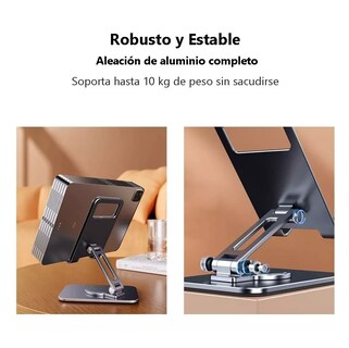 Foto 4 | Soporte Base Para Tableta Y Celulares Rotación 360 Aluminio Negro