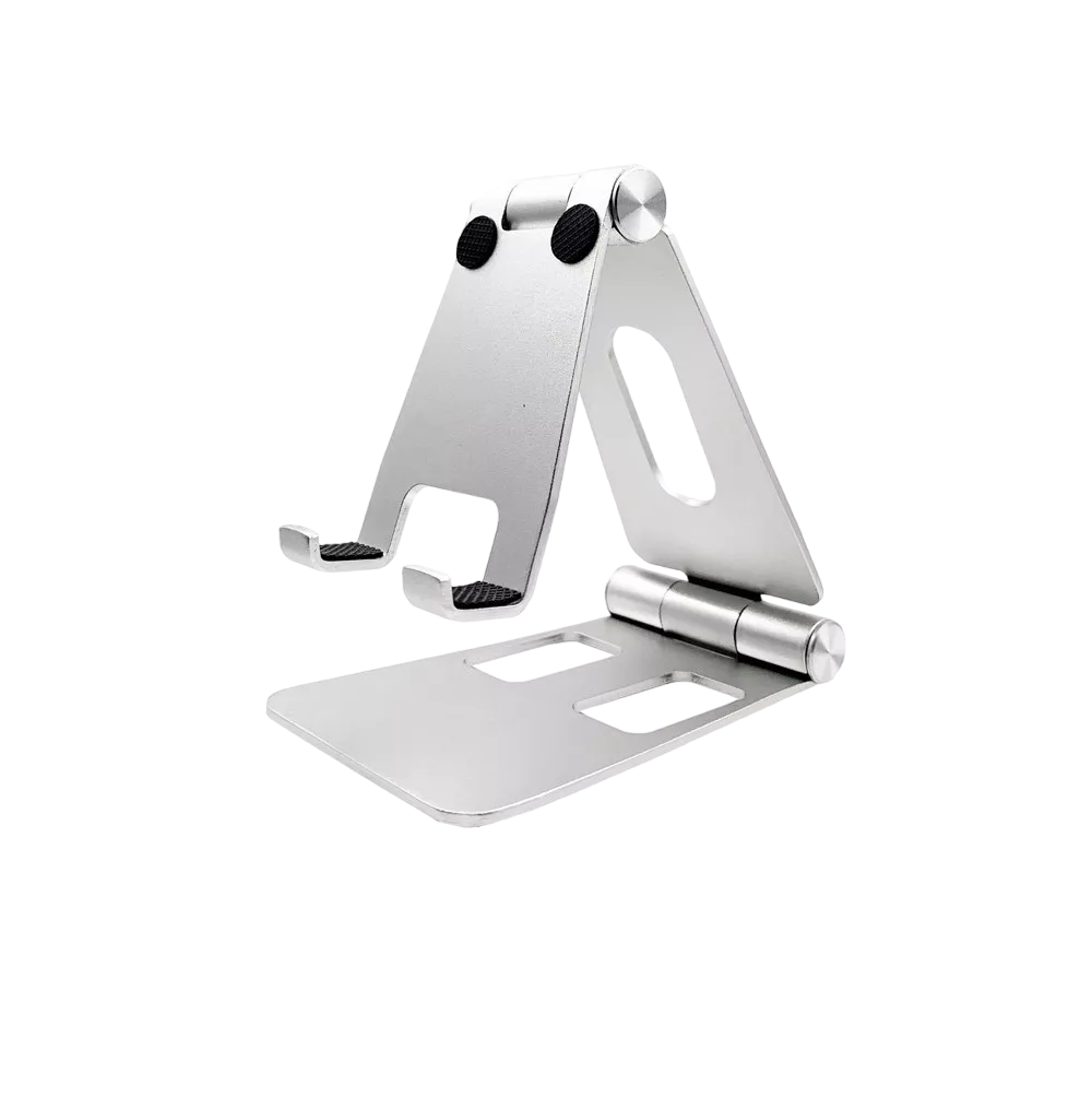 Soporte Base Para Tableta Y Celulares De Escritorio Aluminio Plata