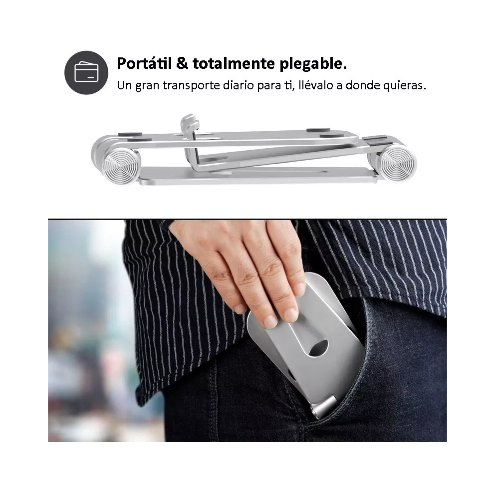 Foto 4 pulgar | Soporte Base Para Tableta Y Celulares De Escritorio Aluminio Plata