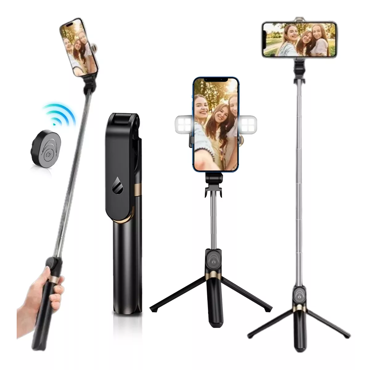 Foto 3 pulgar | Palo Selfie Con Control Remoto Bluetooth Eo Safe Imports Esi-1462 Negro