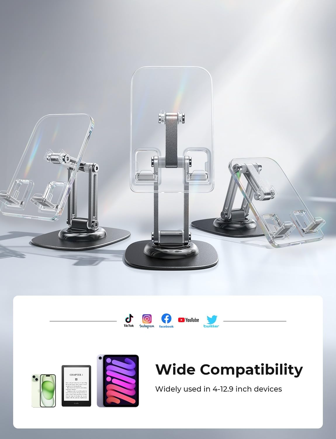 Foto 7 pulgar | Soporte Para Teléfono Lisen Para Iphone Para Escritorio, Acrílico Transparente - Venta Internacional.