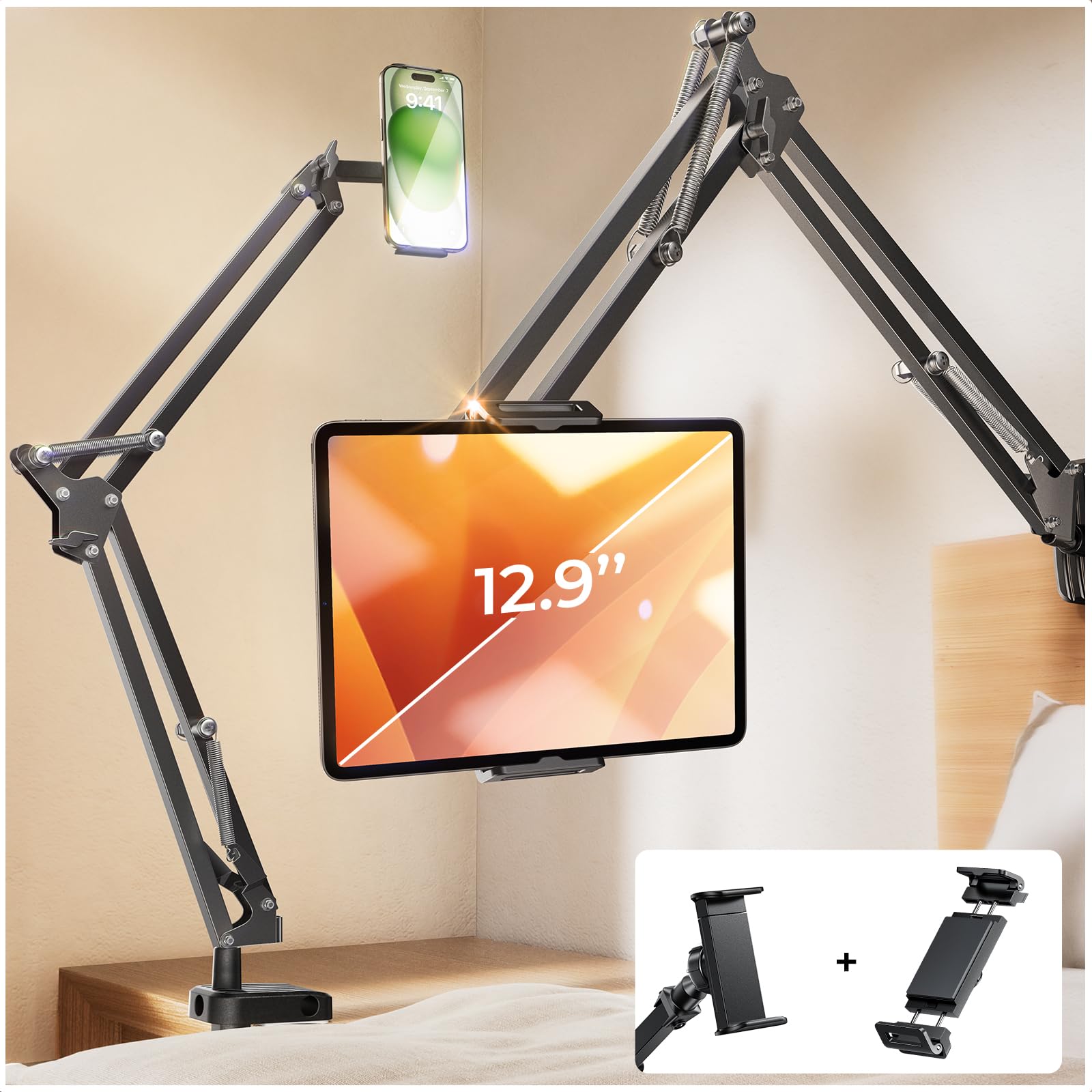 Foto 1 | Soporte Para Tableta Y Teléfono Lisen Para Escritorio Con 2 Abrazaderas - Venta Internacional.