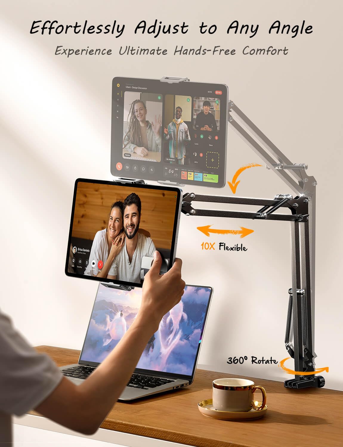 Foto 4 pulgar | Soporte Para Tableta Y Teléfono Lisen Para Escritorio Con 2 Abrazaderas - Venta Internacional.