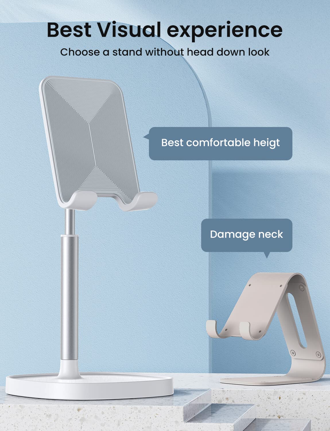 Foto 2 | Soporte Para Teléfono Móvil Lisen, Ángulo De Altura Ajustable, Blanco - Venta Internacional.