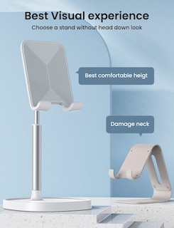 Foto 2 | Soporte Para Teléfono Móvil Lisen, Ángulo De Altura Ajustable, Blanco - Venta Internacional.