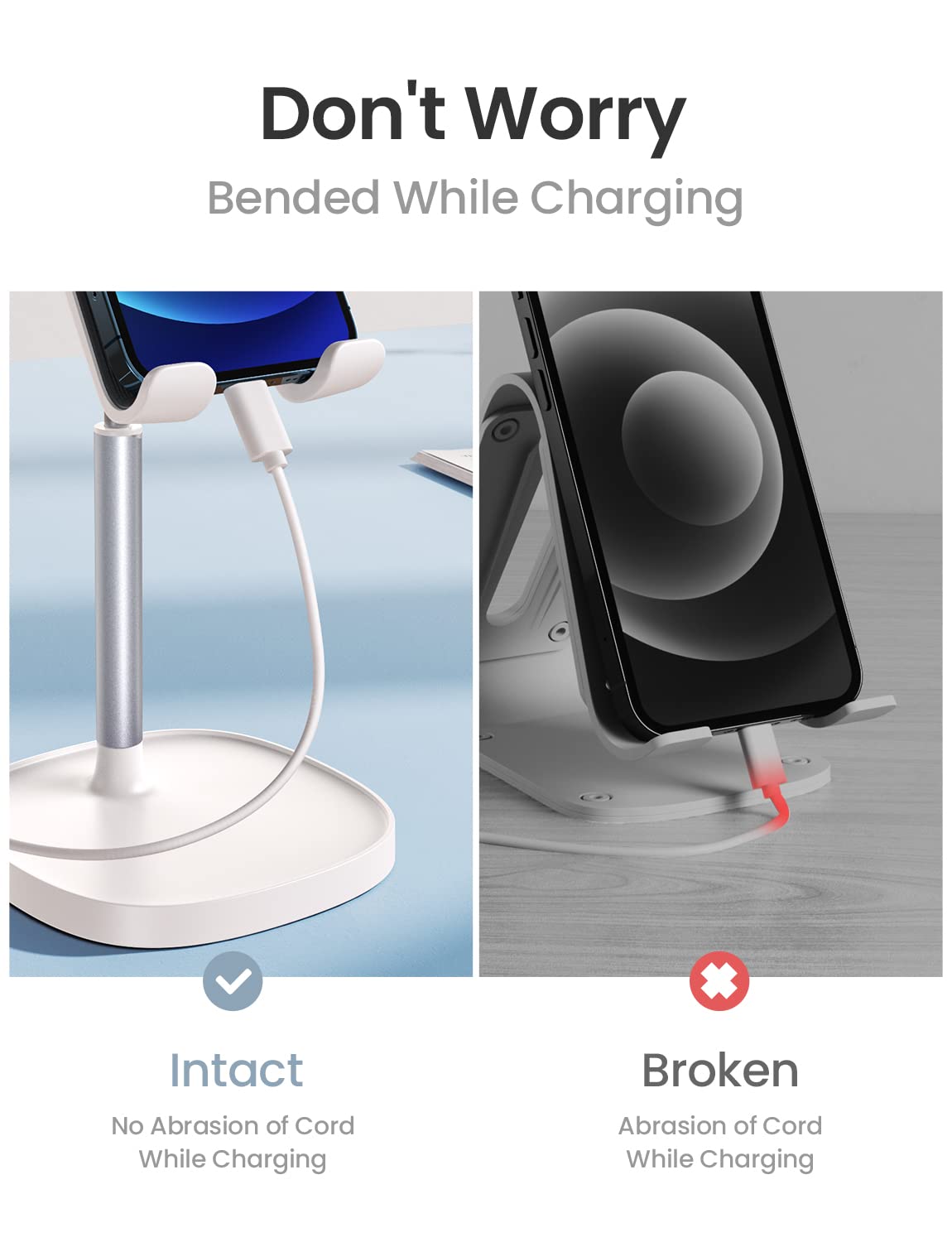 Foto 4 | Soporte Para Teléfono Móvil Lisen, Ángulo De Altura Ajustable, Blanco - Venta Internacional.