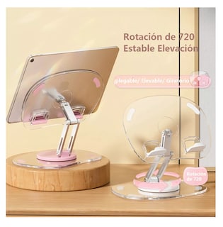 Foto 2 | Soporte 360 Ajustable Plegable Para Tableta/télefono Rosa Transparente
