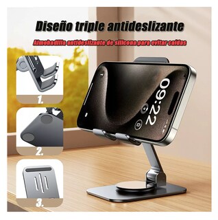 Foto 3 | Soporte Ajustable De Aluminio Para Teléfono/tablet/consola Gris