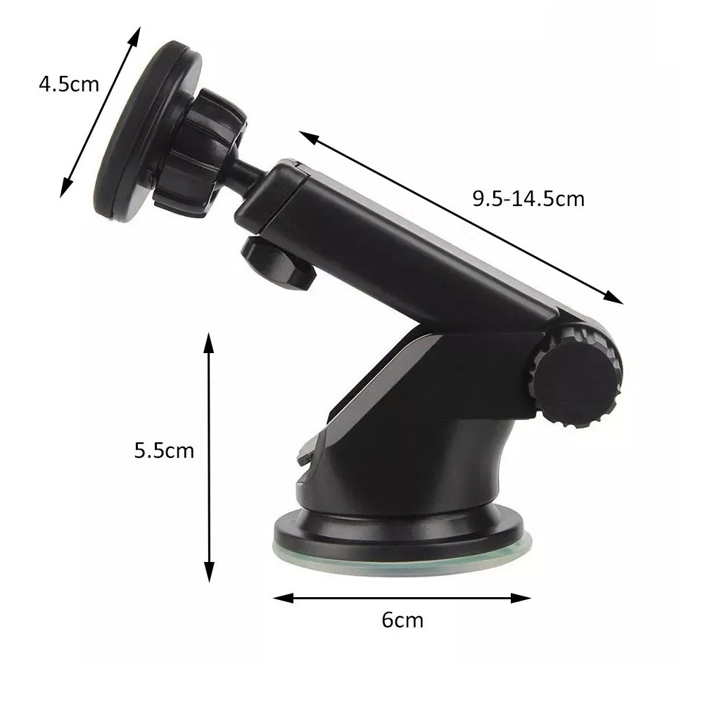 Foto 2 | Soporte Base Para Celular Auto Tablero Ventosa Magnetico Iman 360 Negro