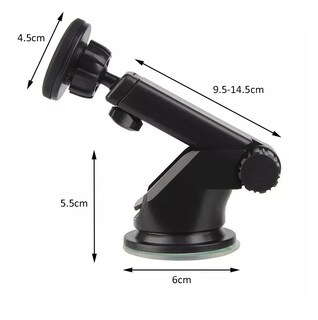 Foto 2 | Soporte Base Para Celular Auto Tablero Ventosa Magnetico Iman 360 Negro