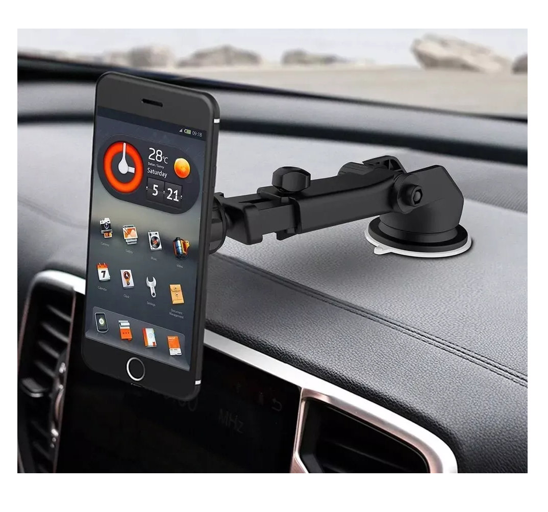 Foto 5 pulgar | Soporte Base Para Celular Auto Tablero Ventosa Magnetico Iman 360 Negro