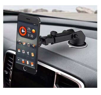 Foto 4 | Soporte Base Para Celular Auto Tablero Ventosa Magnetico Iman 360 Negro