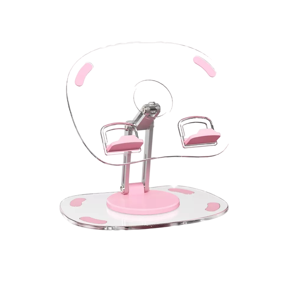 Soporte 360 Ajustable Plegable Para Tableta/télefono Rosa Transparente