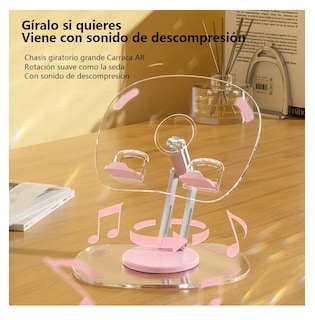 Foto 4 | Soporte 360 Ajustable Plegable Para Tableta/télefono Rosa Transparente