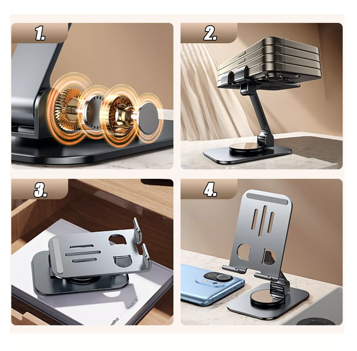 Foto 4 pulgar | Soporte Ajustable De Aluminio Para Teléfono/tablet/consola Plata