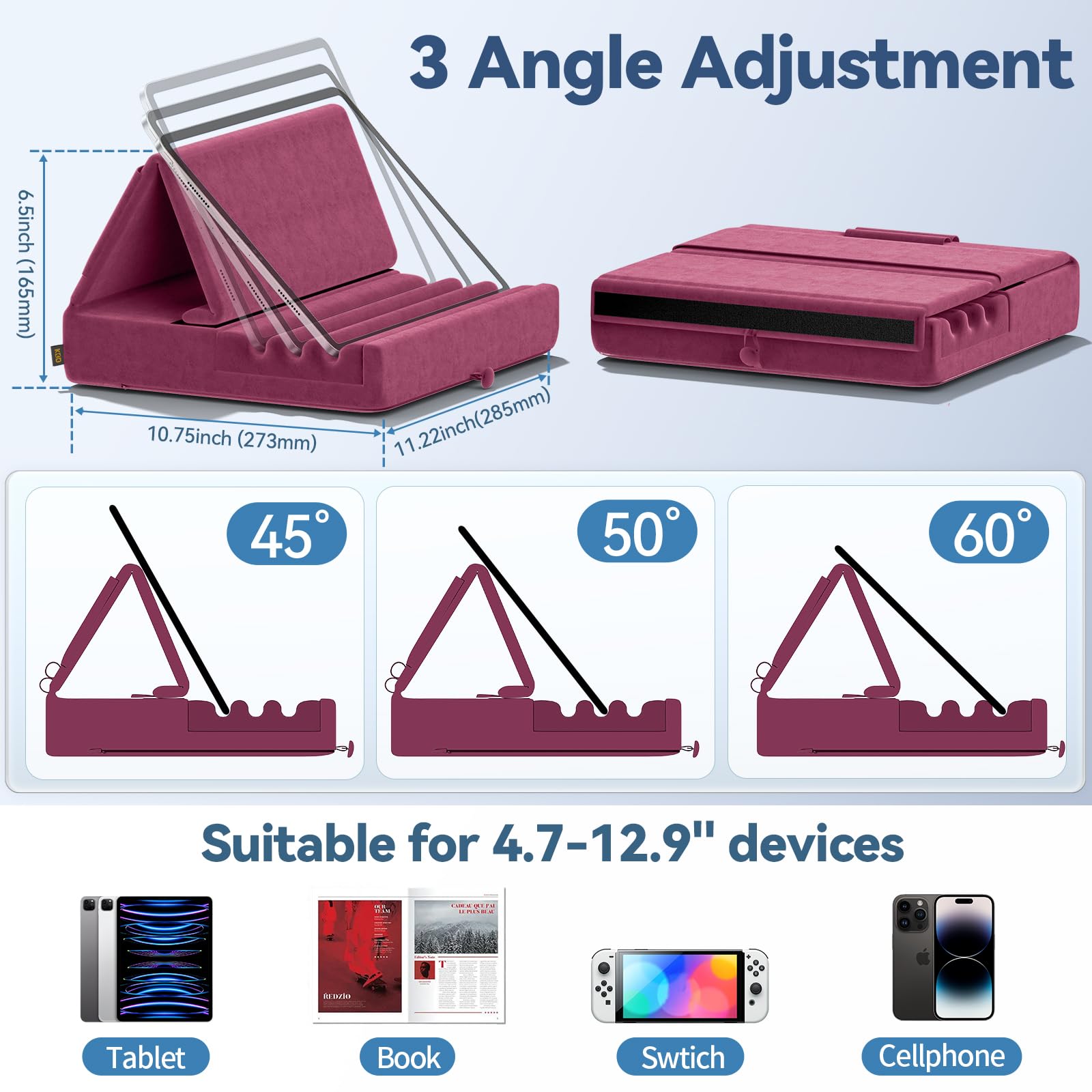 Foto 8 pulgar | Soporte De Almohada Para Tableta Kdd Plegable Para Ipad, Para Regazo, Cama Y Escritorio - Venta Internacional.