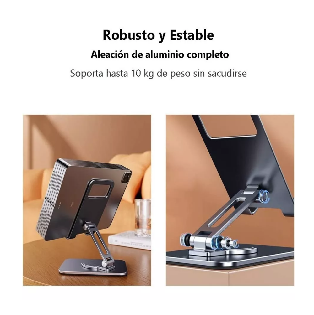 Foto 5 pulgar | Soporte Base Para Tableta Y Celulares Rotación 360 Aluminio Negro Belug