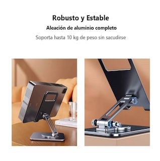 Foto 4 | Soporte Base Para Tableta Y Celulares Rotación 360 Aluminio Negro Belug
