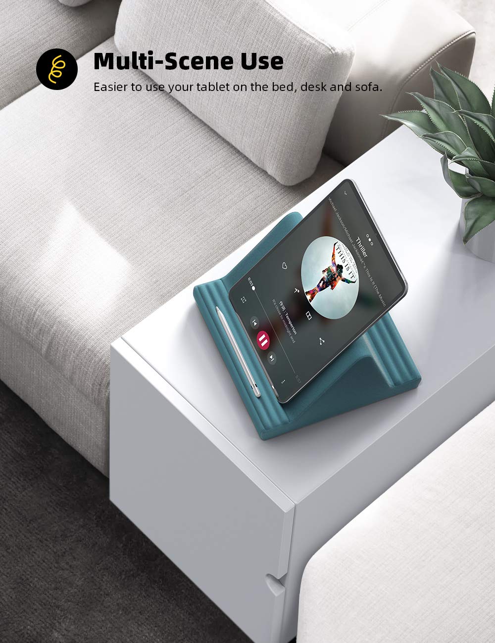 Foto 5 pulgar | Soporte De Almohada Para Tableta Lamicall, Almohadilla Suave Para Regazo, Color Negro - Venta Internacional.