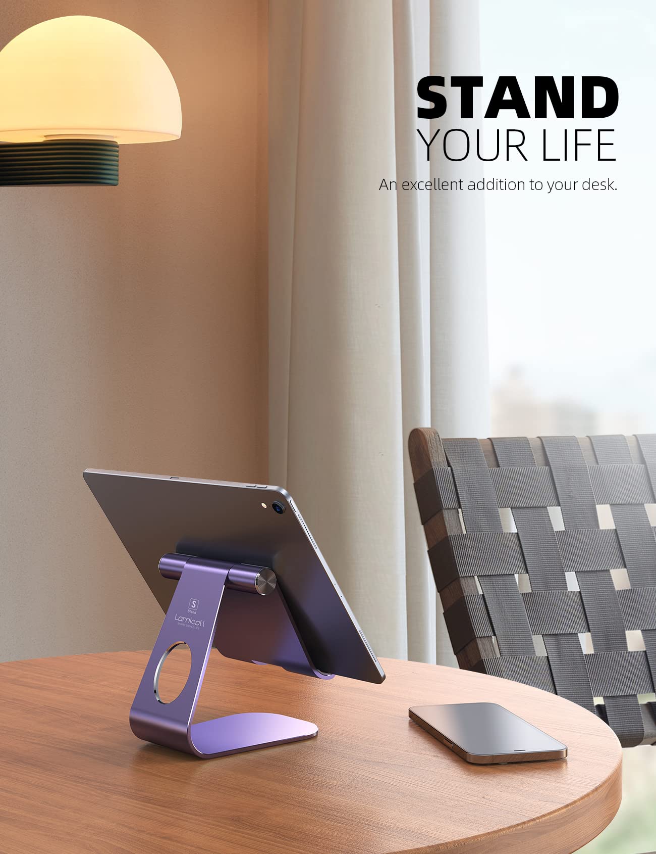 Foto 3 pulgar | Soporte Para Tableta Lamicall, Soporte De Escritorio Ajustable, Color Morado - Venta Internacional.