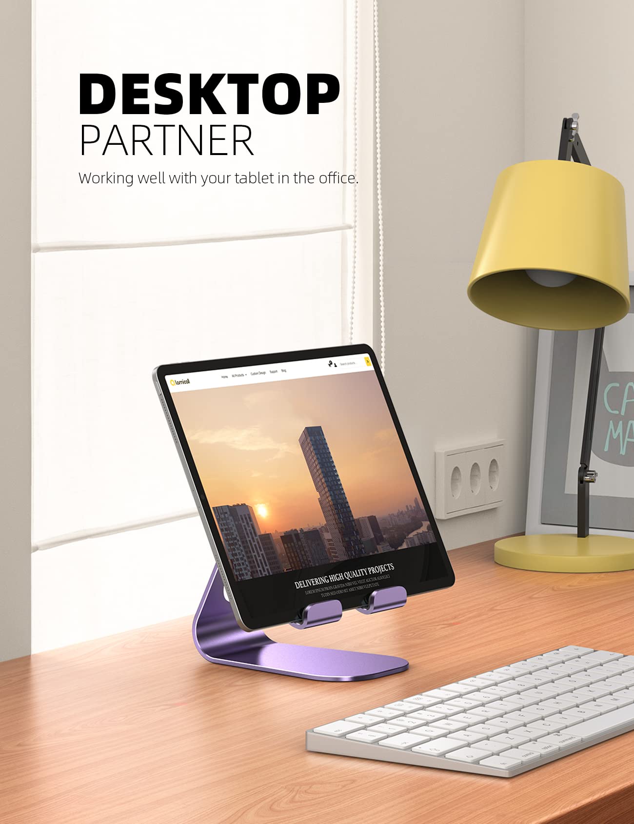 Foto 4 pulgar | Soporte Para Tableta Lamicall, Soporte De Escritorio Ajustable, Color Morado - Venta Internacional.