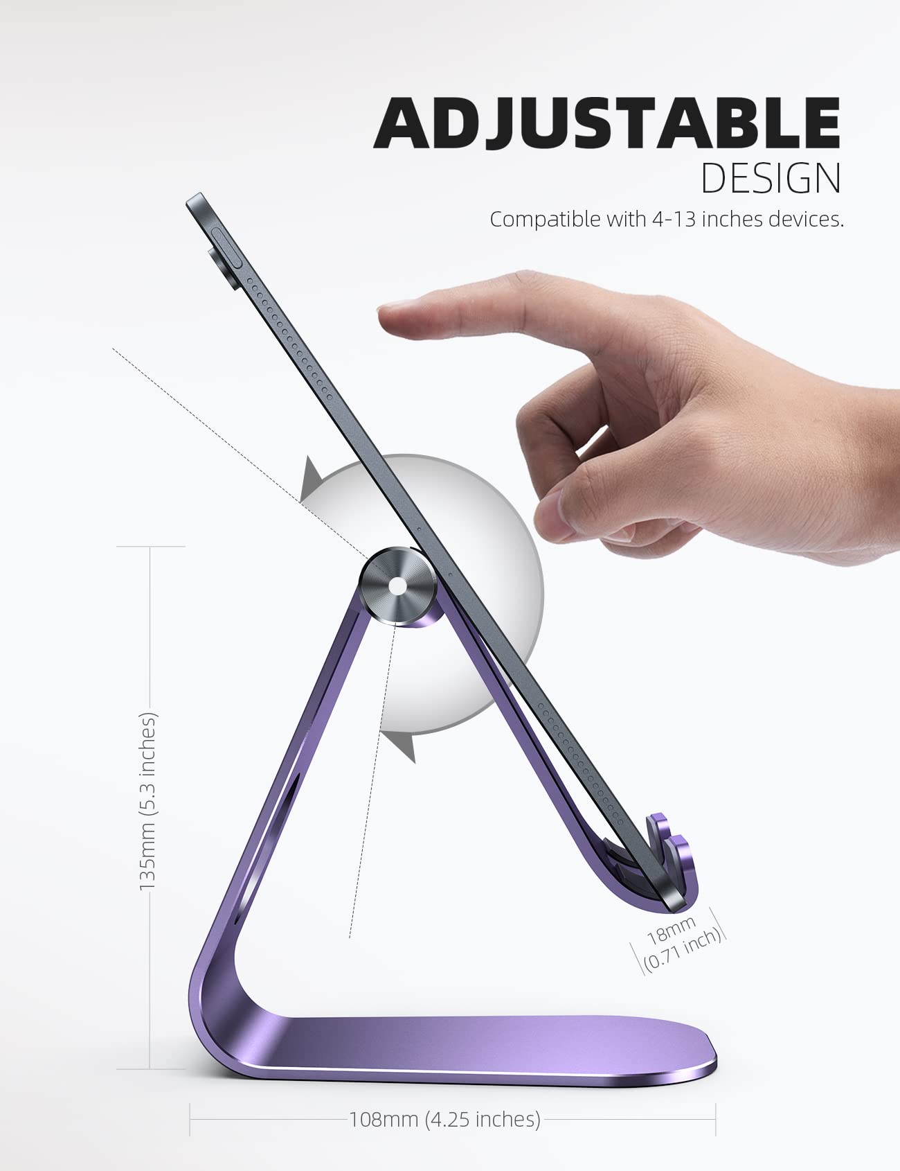 Foto 6 pulgar | Soporte Para Tableta Lamicall, Soporte De Escritorio Ajustable, Color Morado - Venta Internacional.