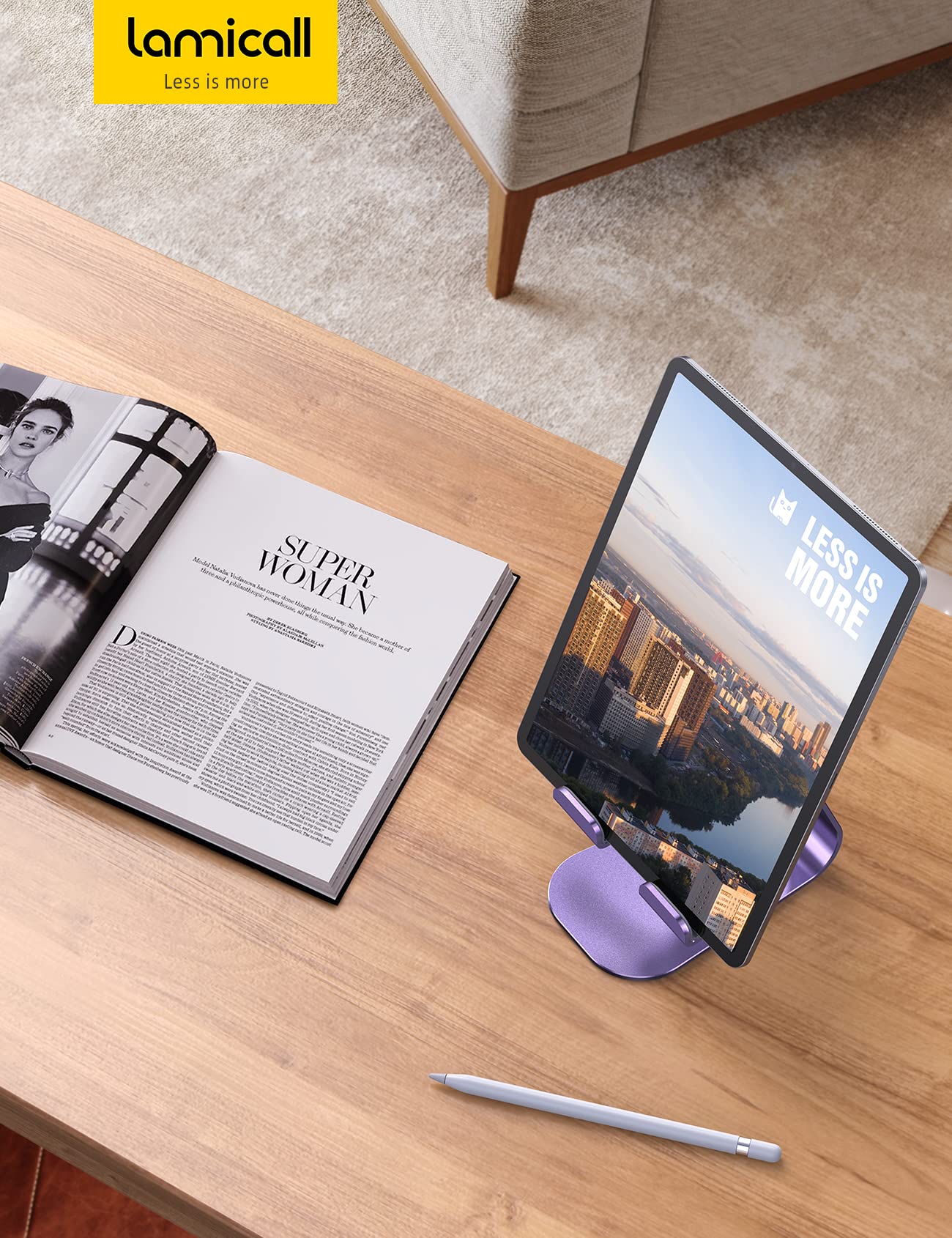 Foto 7 | Soporte Para Tableta Lamicall, Soporte De Escritorio Ajustable, Color Morado - Venta Internacional.