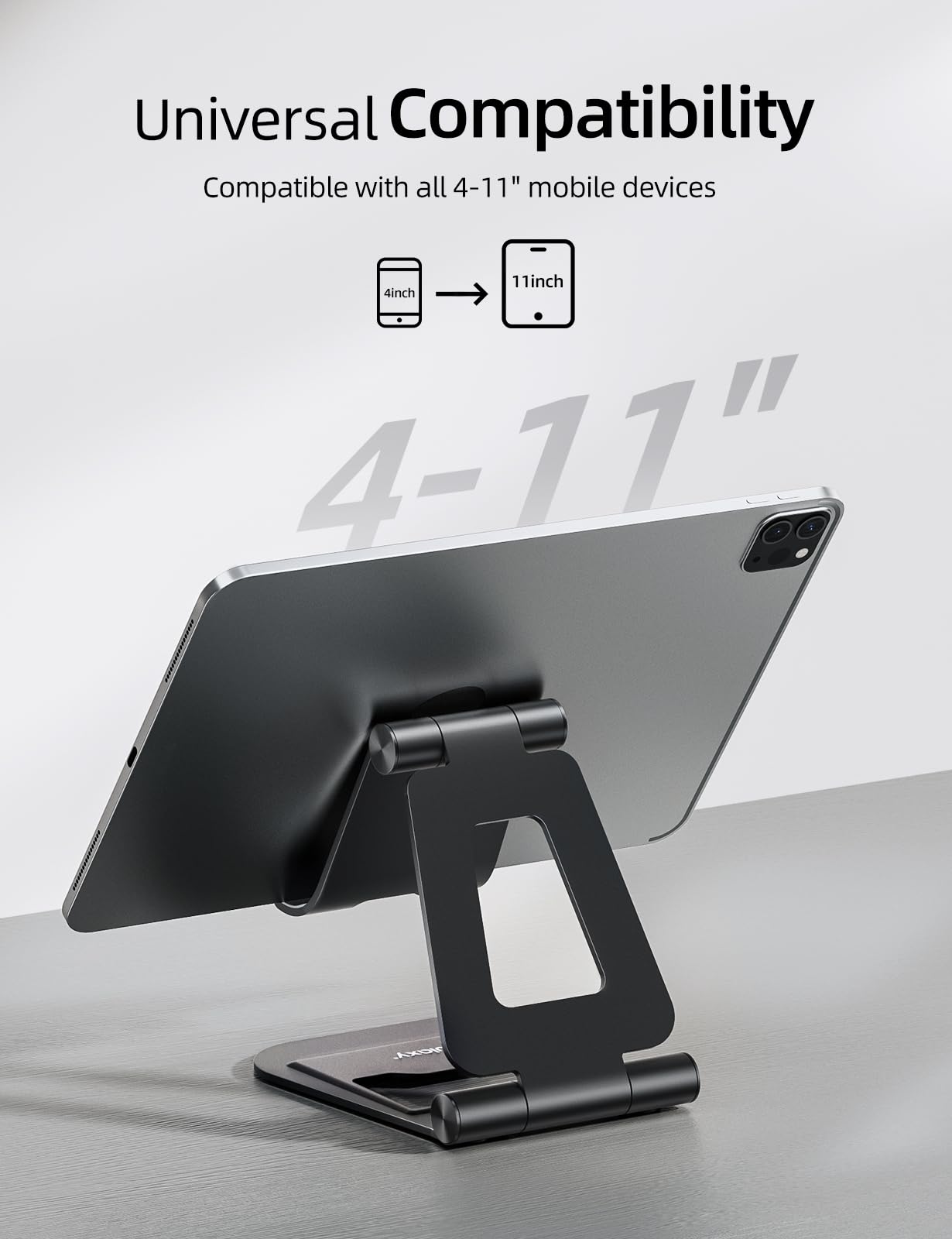 Foto 4 pulgar | Soporte Para Tableta Nulaxy, Doble Plegable, De Aluminio, Para Ipad, Negro - Venta Internacional.