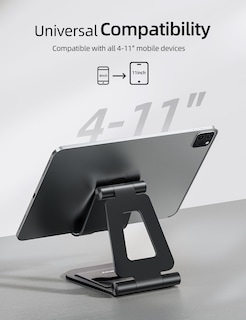 Foto 3 | Soporte Para Tableta Nulaxy, Doble Plegable, De Aluminio, Para Ipad, Negro - Venta Internacional.
