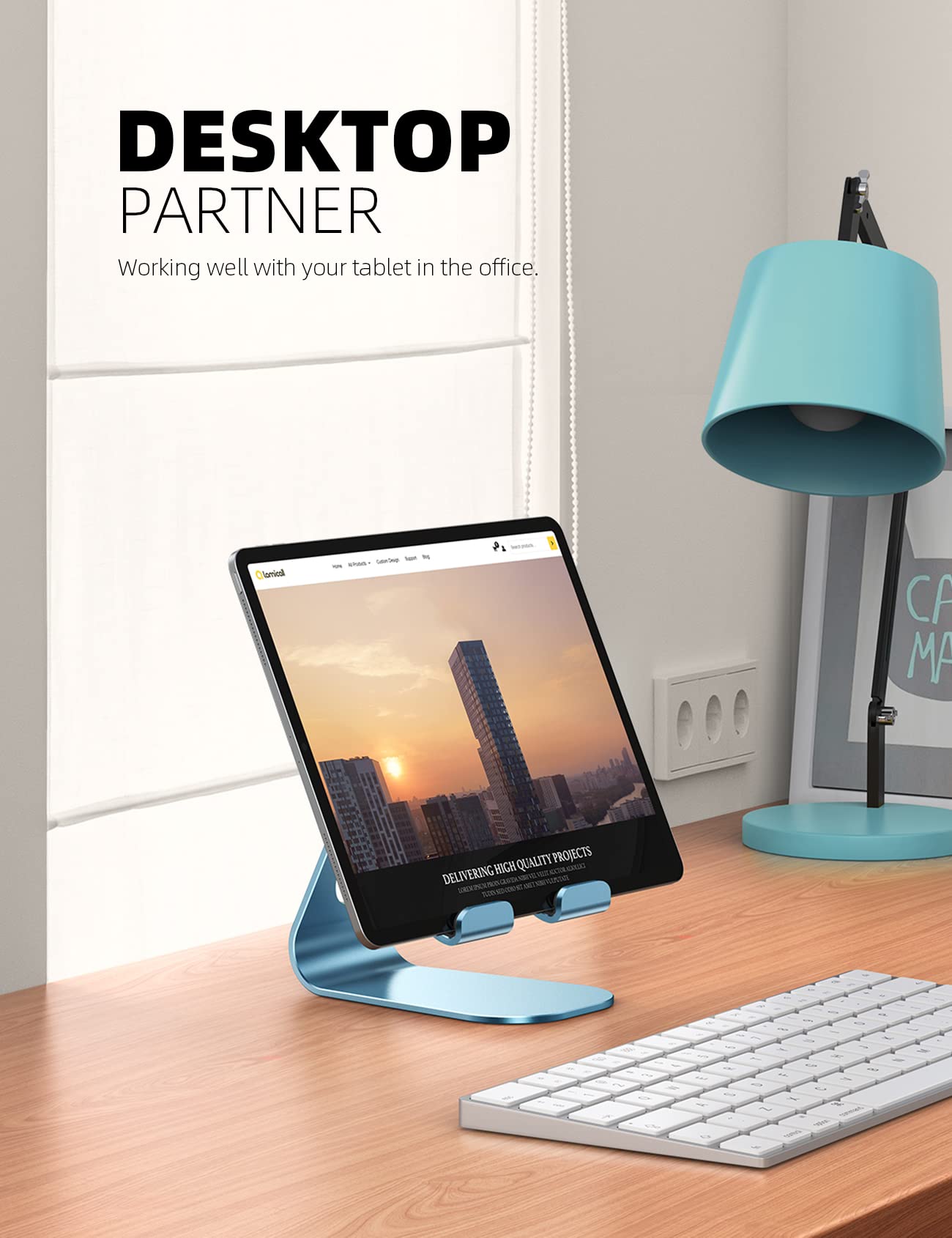 Foto 3 | Soporte Para Tableta Lamicall, Soporte De Escritorio Ajustable, Azul - Venta Internacional.