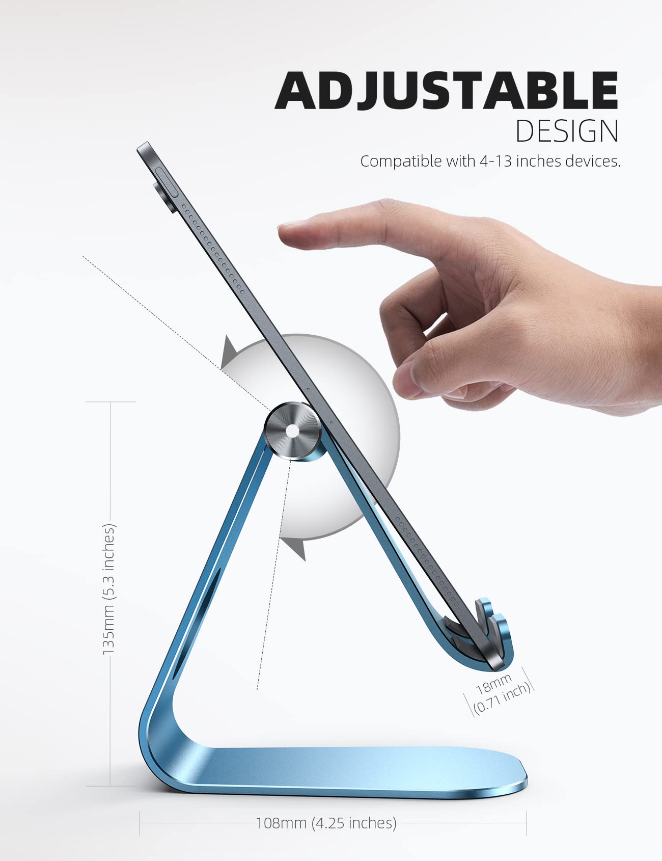 Foto 6 pulgar | Soporte Para Tableta Lamicall, Soporte De Escritorio Ajustable, Azul - Venta Internacional.