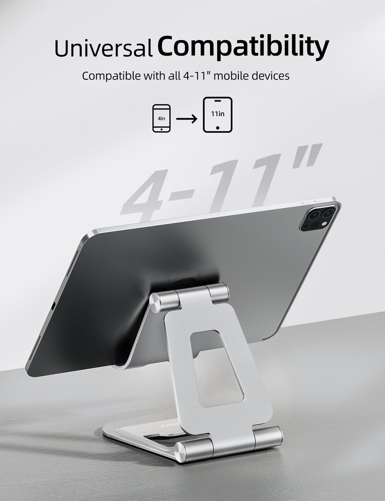 Foto 4 pulgar | Soporte Para Tableta Nulaxy, Doble Plegable, De Aluminio, Para Ipad, Plateado - Venta Internacional.
