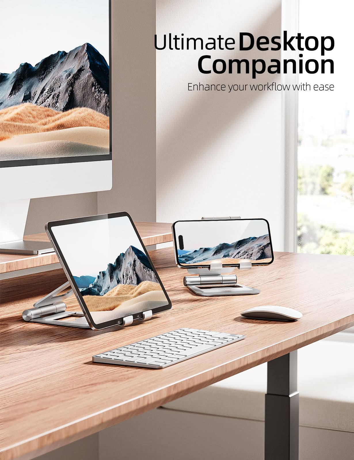 Foto 5 | Soporte Para Tableta Nulaxy, Doble Plegable, De Aluminio, Para Ipad, Plateado - Venta Internacional.