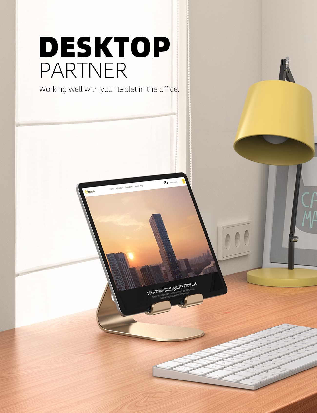 Foto 4 pulgar | Soporte Para Tableta Lamicall, Soporte De Escritorio Ajustable, Dorado - Venta Internacional.