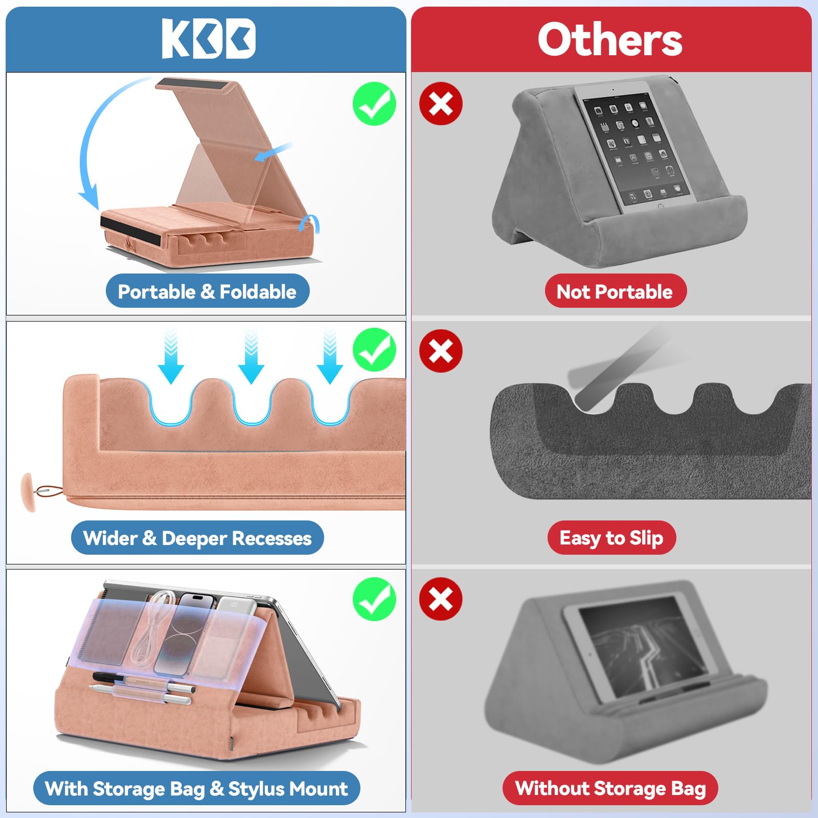 Foto 5 pulgar | Soporte De Almohada Para Tableta Kdd Plegable Para Ipad, Para Regazo, Cama Y Escritorio - Venta Internacional.