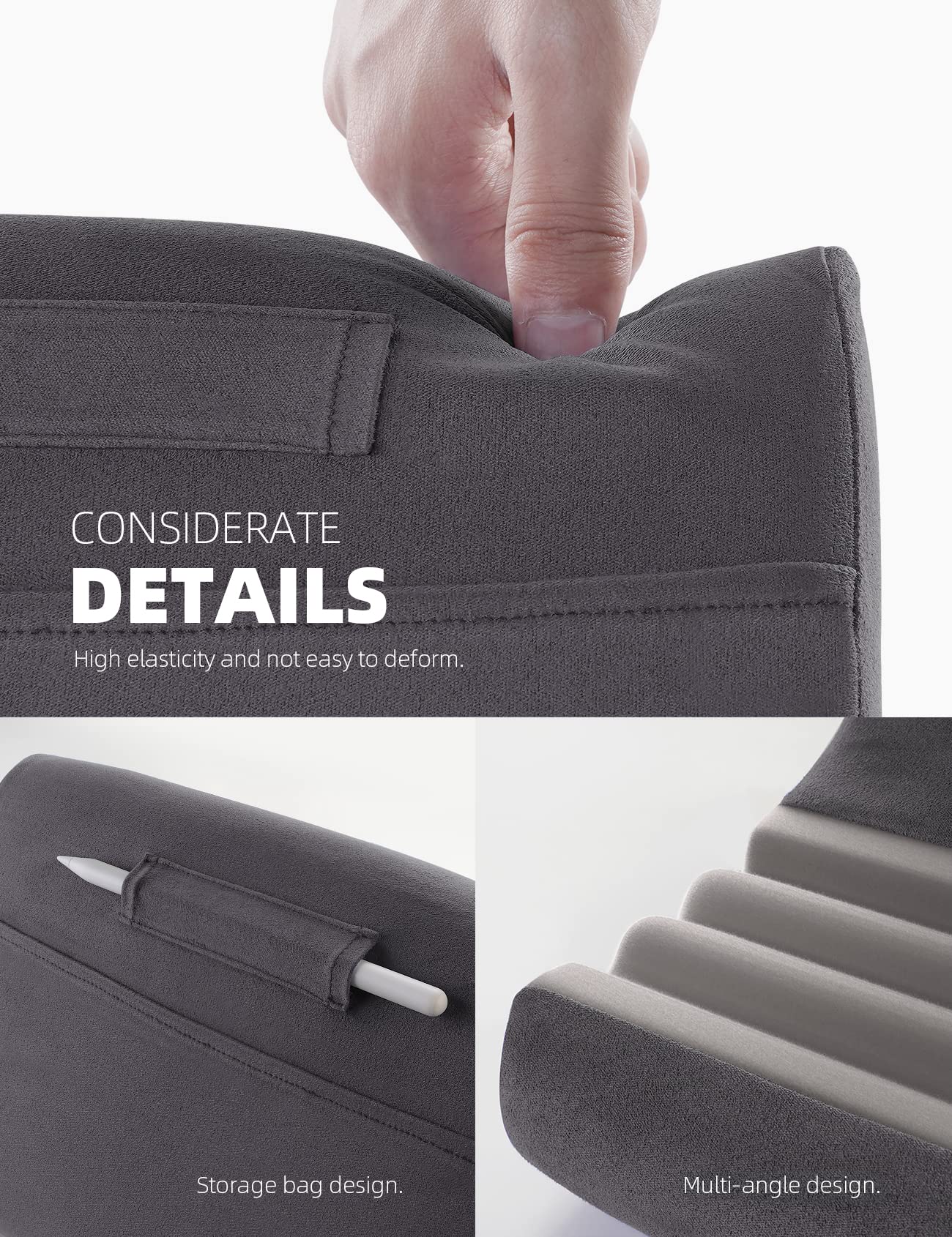 Foto 7 pulgar | Soporte Para Tableta Lamicall, Soporte De Almohada Para Ipad Pro 12.9, Color Gris Oscuro - Venta Internacional.